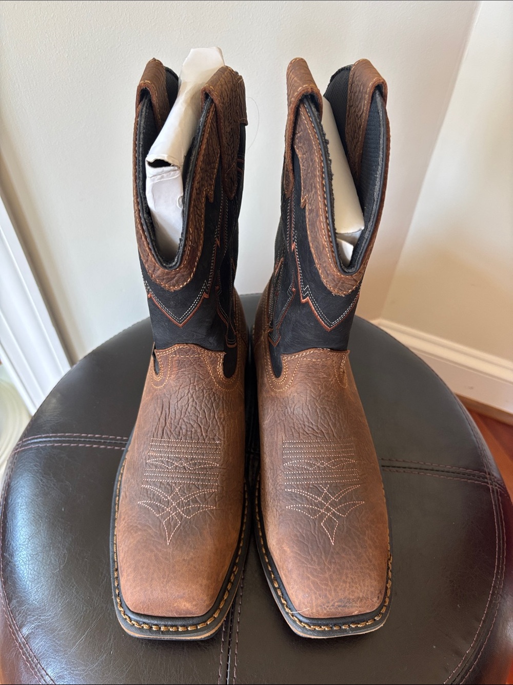 Red Wing Shoes 83998 Brown and Black Western Work Boots 9 E2/ W2